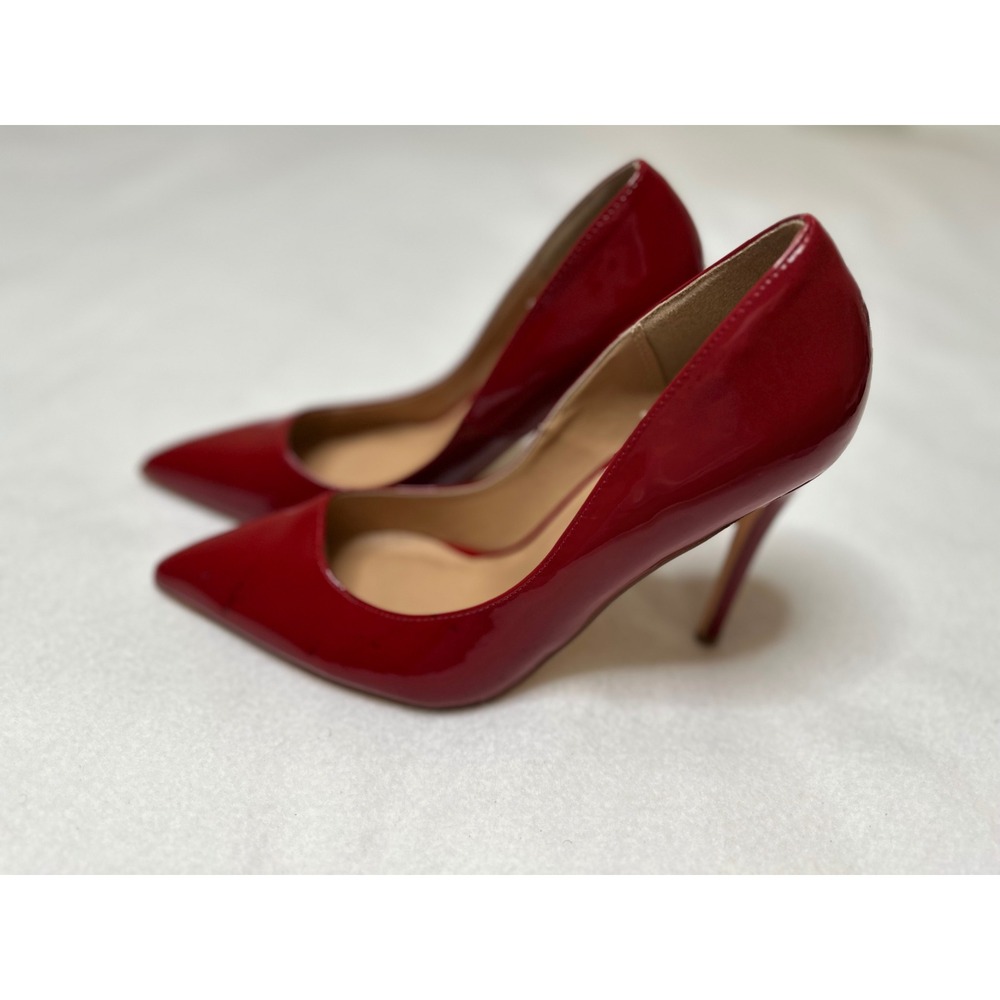Steve Madden Heels Women Size 10M Red Patent Pointed Toe Stiletto Pumps Good